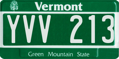VT license plate YVV213