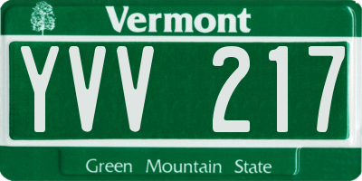 VT license plate YVV217