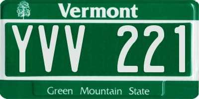 VT license plate YVV221