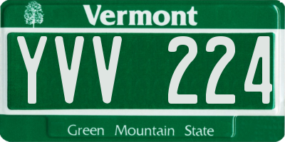 VT license plate YVV224