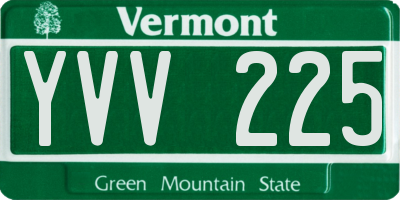 VT license plate YVV225