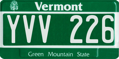 VT license plate YVV226