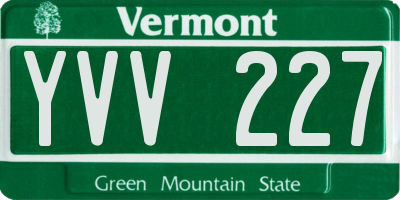 VT license plate YVV227