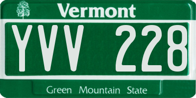 VT license plate YVV228