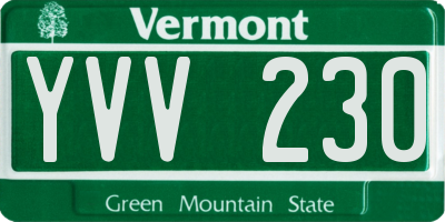 VT license plate YVV230