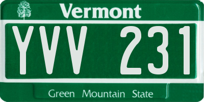 VT license plate YVV231