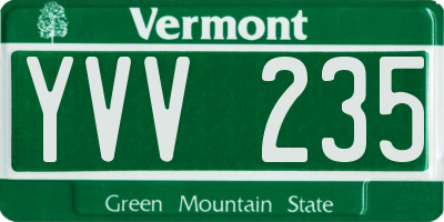 VT license plate YVV235