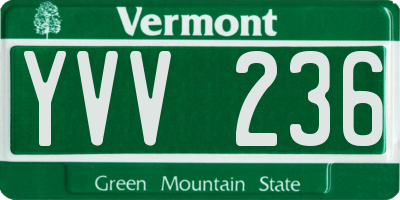 VT license plate YVV236