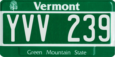 VT license plate YVV239