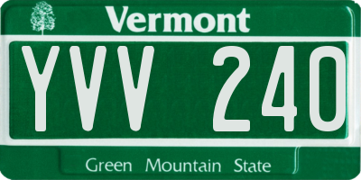 VT license plate YVV240