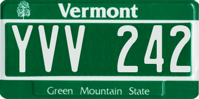 VT license plate YVV242