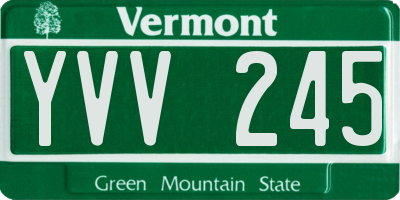 VT license plate YVV245