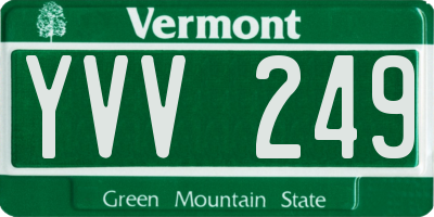 VT license plate YVV249