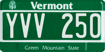 VT license plate YVV250