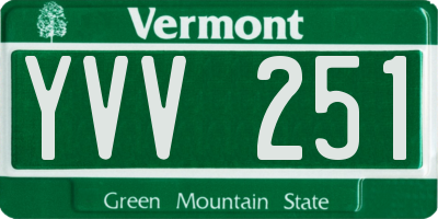 VT license plate YVV251