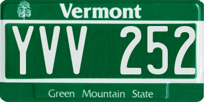 VT license plate YVV252