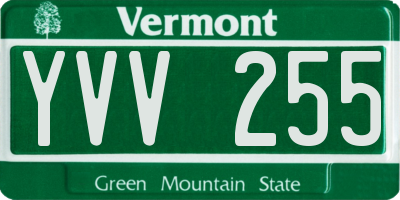 VT license plate YVV255