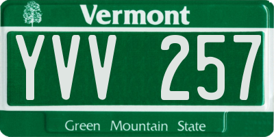 VT license plate YVV257