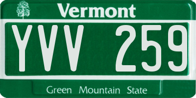 VT license plate YVV259