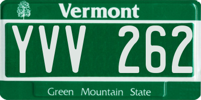VT license plate YVV262
