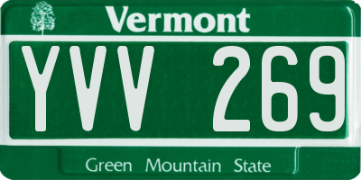 VT license plate YVV269