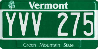 VT license plate YVV275