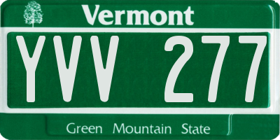 VT license plate YVV277