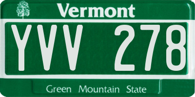 VT license plate YVV278