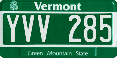 VT license plate YVV285