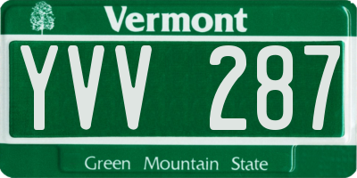 VT license plate YVV287