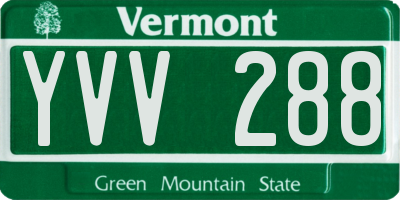 VT license plate YVV288