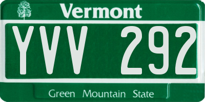 VT license plate YVV292