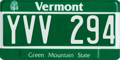 VT license plate YVV294