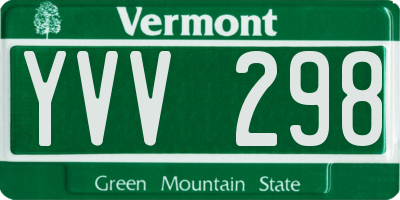VT license plate YVV298