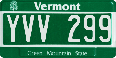 VT license plate YVV299