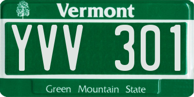 VT license plate YVV301