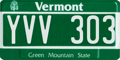 VT license plate YVV303