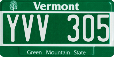 VT license plate YVV305