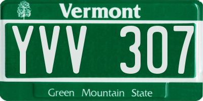 VT license plate YVV307