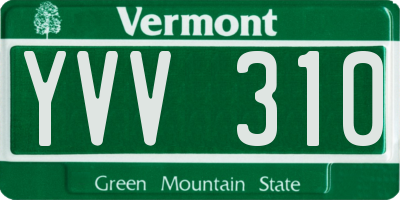 VT license plate YVV310