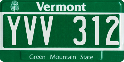 VT license plate YVV312