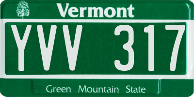 VT license plate YVV317