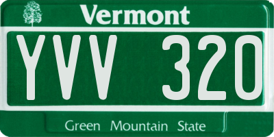 VT license plate YVV320