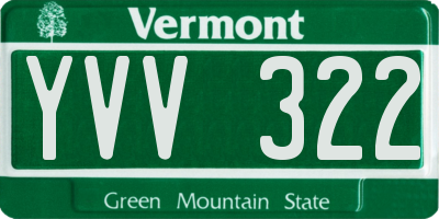 VT license plate YVV322