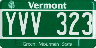 VT license plate YVV323