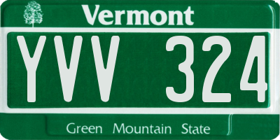 VT license plate YVV324