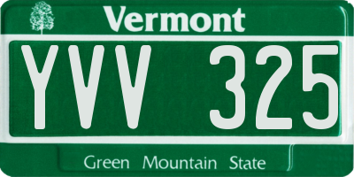 VT license plate YVV325