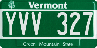 VT license plate YVV327