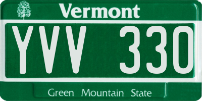 VT license plate YVV330