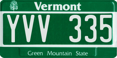 VT license plate YVV335